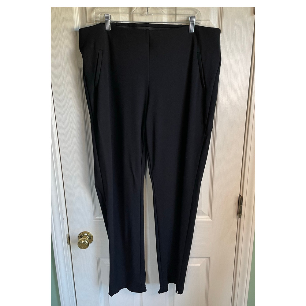 Chico’s Fabulously Slimming Black Pants Sz 3 or XL Pull-On Stretchy Minimalist - Picture 3 of 11